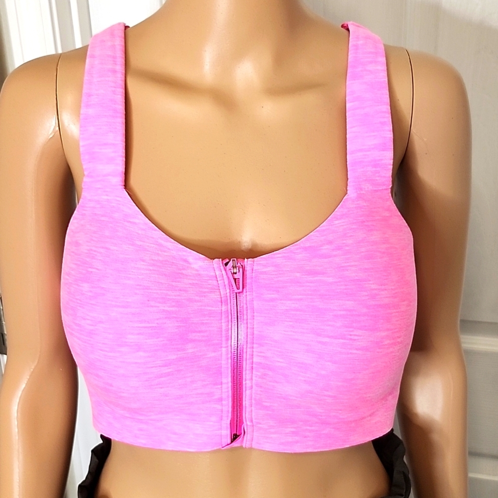 Pink Front-Zip Sports Bra - Women Intimates & Sleepwear